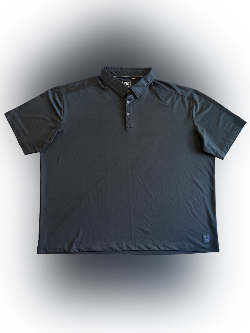 VTG 1946 Performance Polo Shirt Mens XXL Black Short Sleeve Stretch Golf Gym